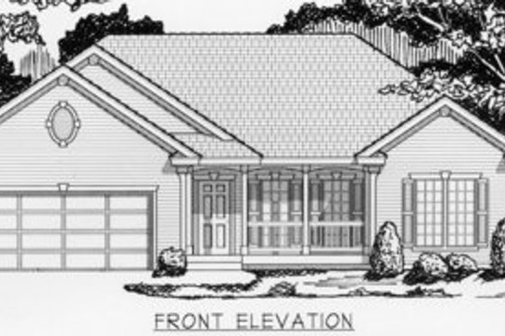 Exterior - Front Elevation for Traditional House Plan #112-109 - 3 bed, 2 bath