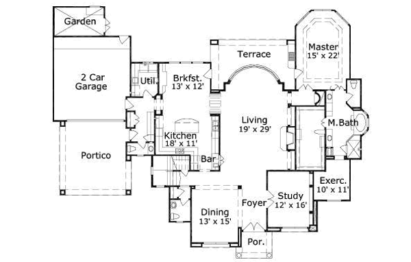 European Floor Plan - Main Floor Plan #411-195