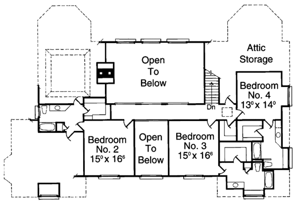 House Plan Design - European Floor Plan - Upper Floor Plan #429-146