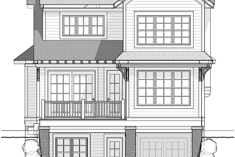 Architectural House Design - Exterior - Rear Elevation 1 for Traditional House Plan #928-286 - 3 bed, 3 bath