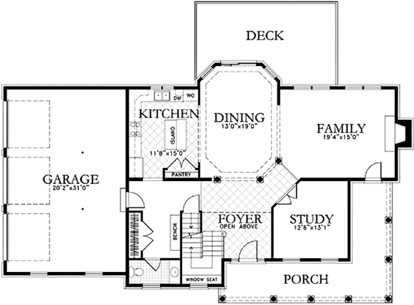 House Blueprint - Country Floor Plan - Main Floor Plan #1029-17