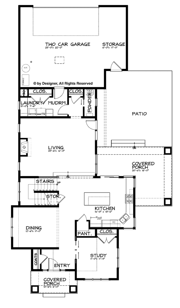 Architectural House Design - Prairie Floor Plan - Main Floor Plan #895-62