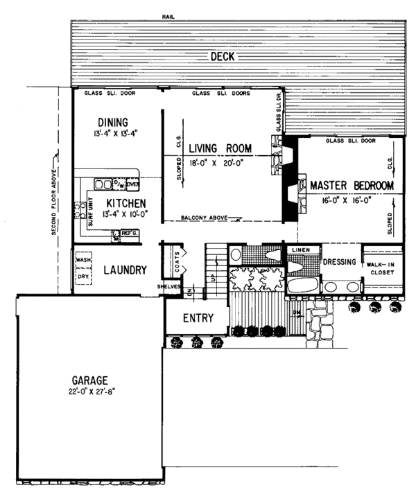 Home Plan - Contemporary Floor Plan - Main Floor Plan #72-1063