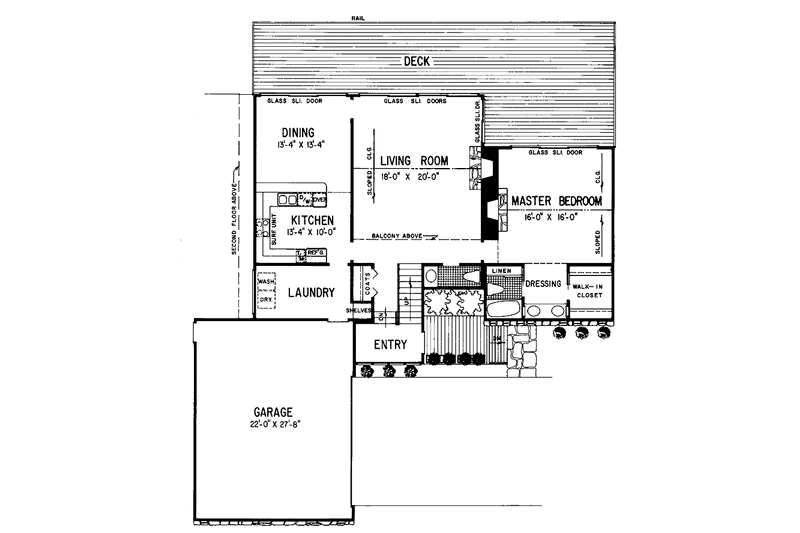 Dream House Plan - Floor Plan - Main Floor for Contemporary House Plan #72-1063 - 3 bed, 2 bath