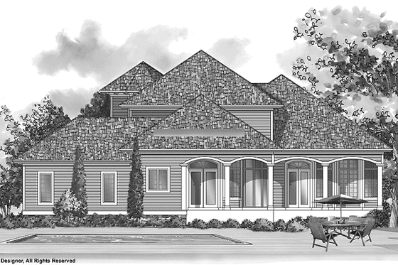 Exterior - Rear Elevation for Country House Plan #930-237 - 4 bed, 3.5 bath