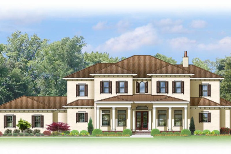 House Blueprint - Mediterranean Exterior - Front Elevation Plan #1058-86