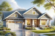 Craftsman Style House Plan - 1 Beds 2 Baths 836 Sq/Ft Plan #515-10 