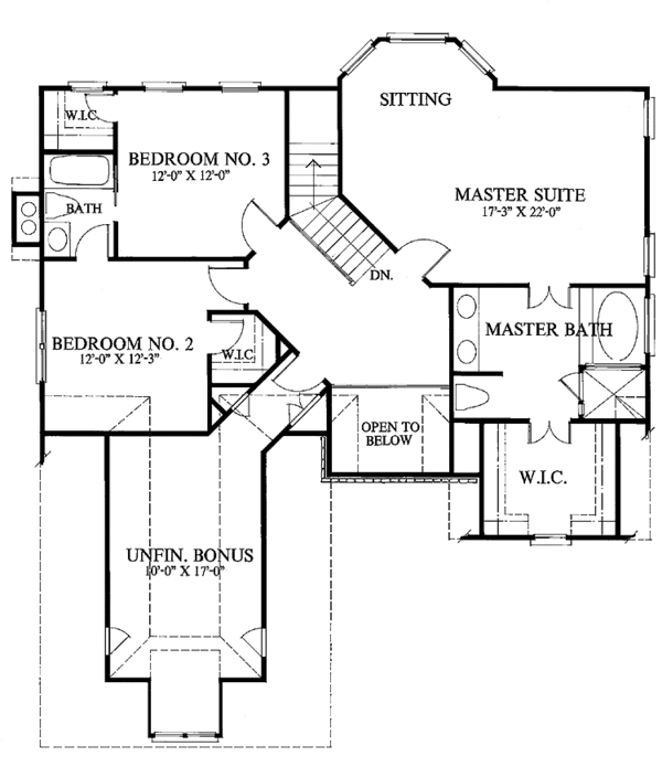 Dream House Plan - Country Floor Plan - Upper Floor Plan #429-51