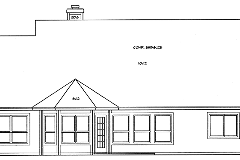 Home Plan - Exterior - Rear Elevation for Country House Plan #472-54 - 3 bed, 2 bath