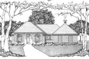 Southern Exterior - Front Elevation Plan #36-308