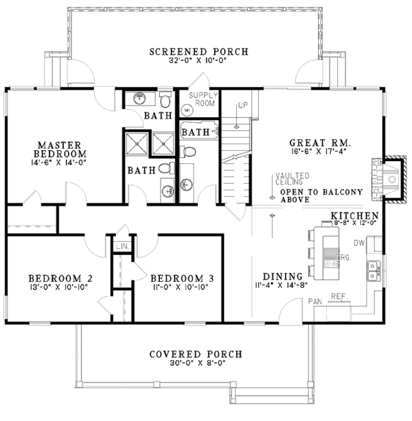House Blueprint - Country Floor Plan - Main Floor Plan #17-3177