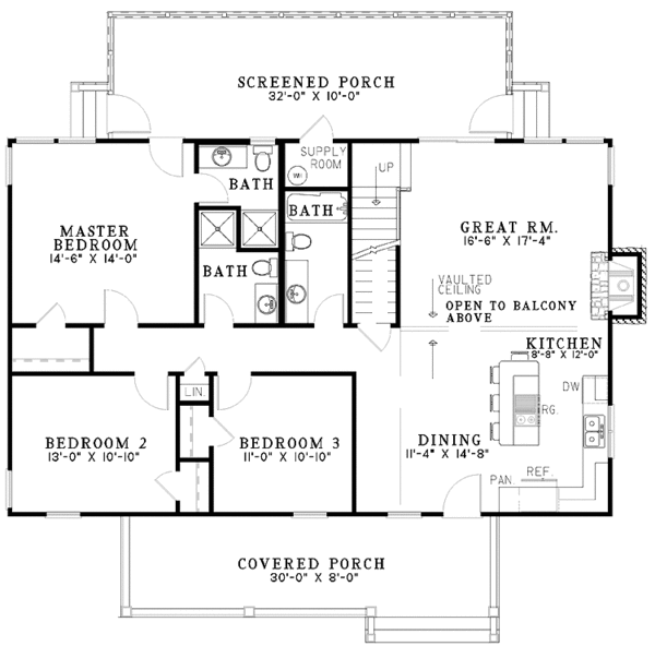 House Design - Country Floor Plan - Main Floor Plan #17-3177