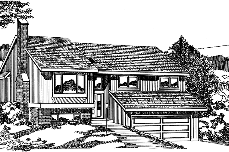 House Blueprint - Contemporary Exterior - Front Elevation Plan #47-687