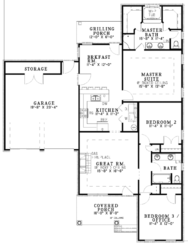 House Plan Design - Country Floor Plan - Main Floor Plan #17-3064