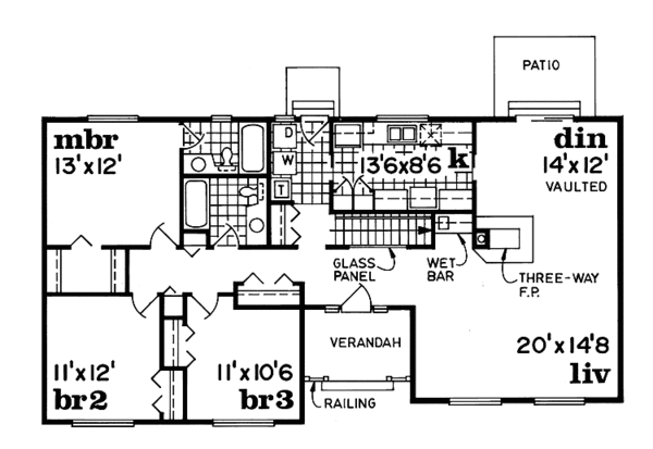 Home Plan - Ranch Floor Plan - Main Floor Plan #47-993