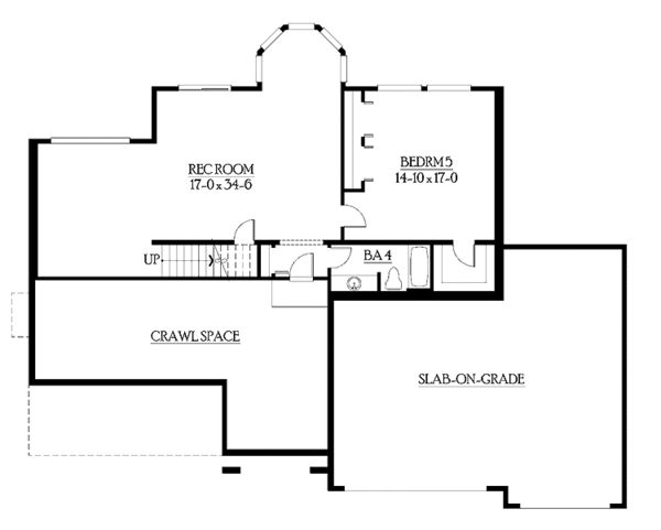 House Plan Design - Craftsman Floor Plan - Lower Floor Plan #132-494