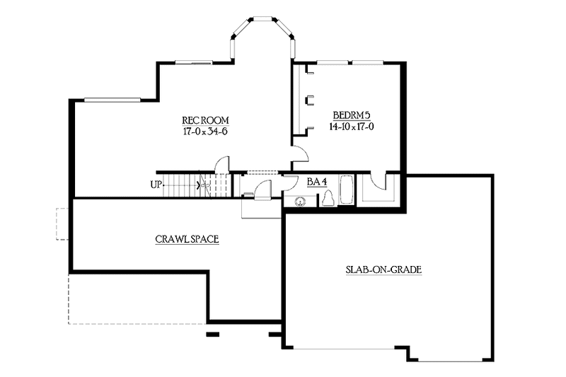 Dream House Plan - Floor Plan - Lower Floor for Craftsman House Plan #132-494 - 5 bed, 4.5 bath