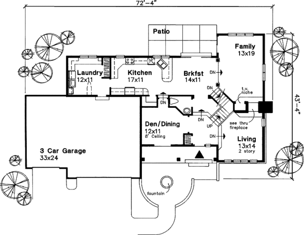 House Plan Design - Traditional Floor Plan - Main Floor Plan #320-598