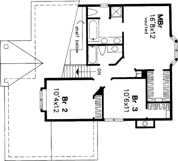 Architectural House Design - Country Floor Plan - Upper Floor Plan #320-633