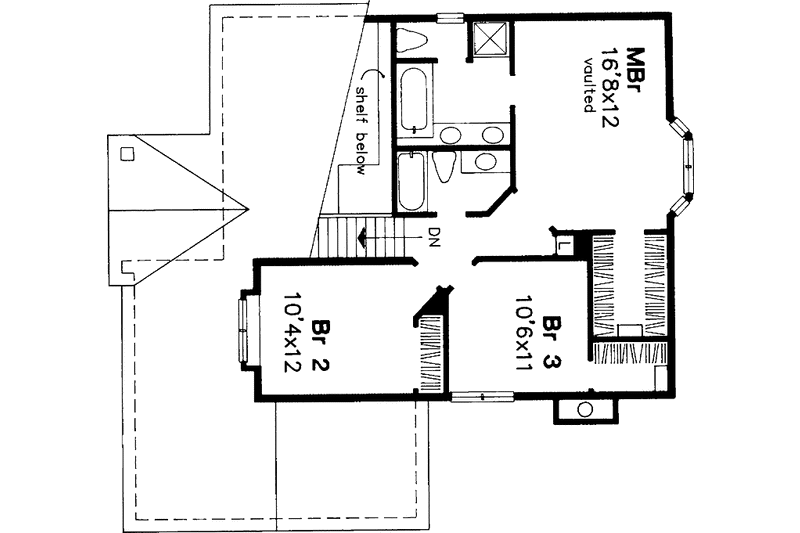 Architectural House Design - Floor Plan - Upper Floor for Country House Plan #320-633 - 3 bed, 2.5 bath