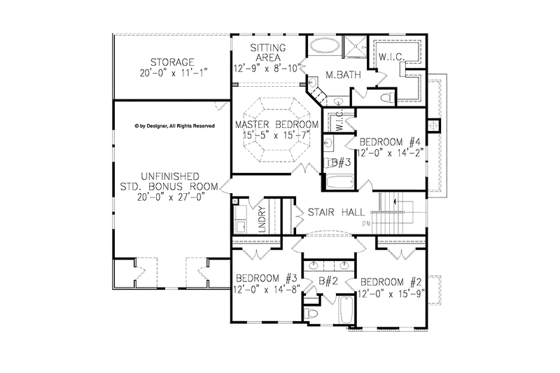 Home Plan - Floor Plan - Upper Floor for Country House Plan #54-360 - 5 bed, 3.5 bath