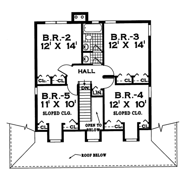 Colonial Floor Plan - Upper Floor Plan #3-257