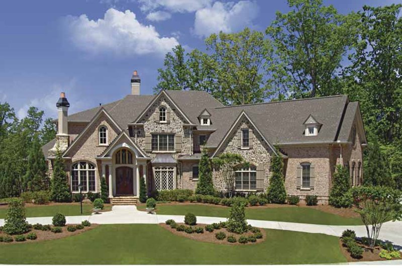 House Blueprint - Exterior - Front Elevation 3 for European House Plan #54-293 - 4 bed, 4.5 bath
