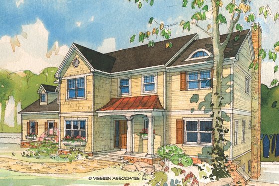 Exterior - Front Elevation 3 for Traditional House Plan #928-46 - 4 bed, 3.5 bath