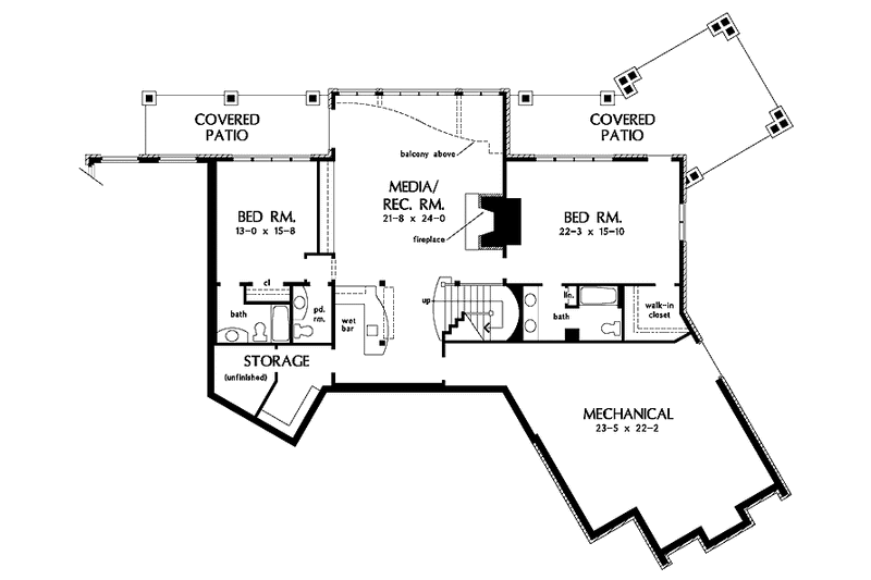 Home Plan - Floor Plan - Lower Floor for Country House Plan #929-649 - 5 bed, 4 bath