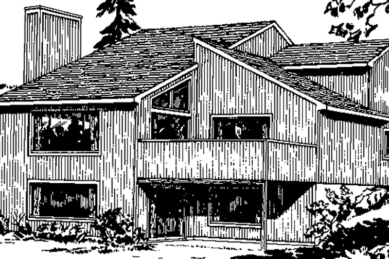 Home Plan - Exterior - Rear Elevation for Contemporary House Plan #320-1210 - 3 bed, 2 bath
