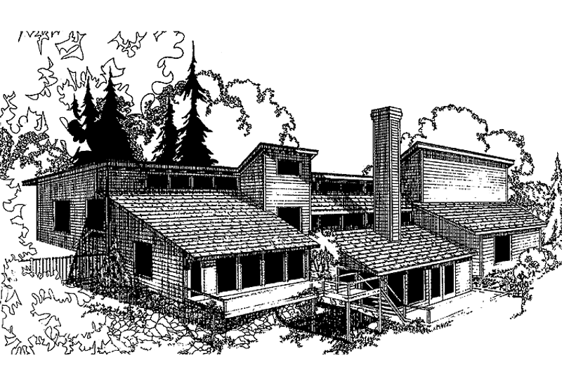 Home Plan - Exterior - Front Elevation 3 for Contemporary House Plan #60-730 - 3 bed, 2.5 bath