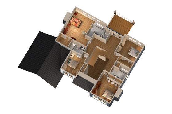 Floor Plan - Upper Floor 1 for Traditional House Plan #25-4629 - 4 bed, 4 bath