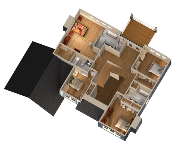 Traditional Floor Plan - Upper Floor Plan #25-4629
