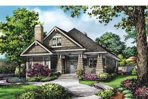 Exterior - Front Elevation 3 for Craftsman House Plan #929-847 - 2 bed, 2 bath