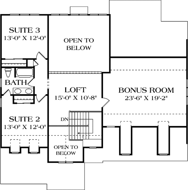 Dream House Plan - Country Floor Plan - Upper Floor Plan #453-530