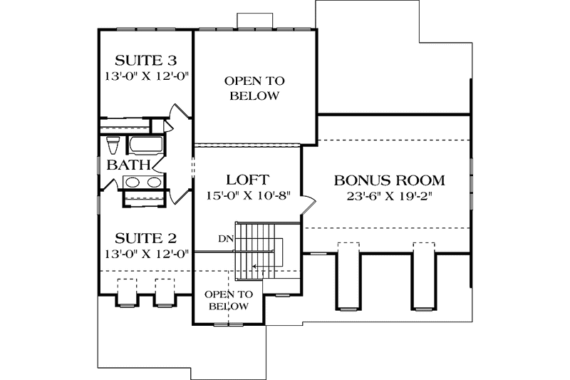 Dream House Plan - Floor Plan - Upper Floor for Country House Plan #453-530 - 3 bed, 2.5 bath