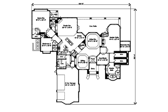 Floor Plan - Main Floor for European House Plan #135-207 - 5 bed, 5 bath