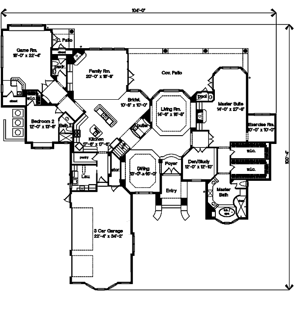 European Floor Plan - Main Floor Plan #135-207