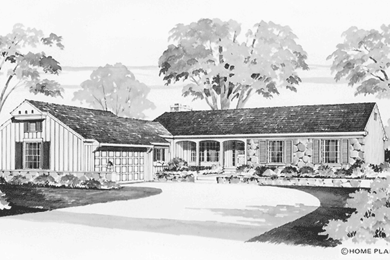 House Blueprint - Country Exterior - Front Elevation Plan #72-643