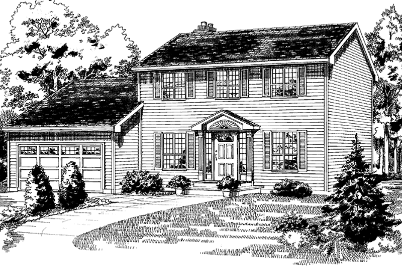 Home Plan - Exterior - Front Elevation 3 for Classical House Plan #47-680 - 4 bed, 2.5 bath