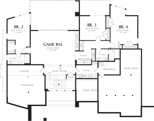Home Plan - Modern Floor Plan - Lower Floor Plan #48-457