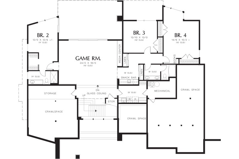 Dream House Plan - Floor Plan - Lower Floor for Modern House Plan #48-457 - 4 bed, 3.5 bath