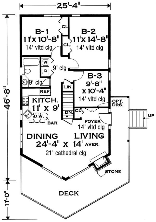 House Blueprint - Bungalow Floor Plan - Main Floor Plan #3-283