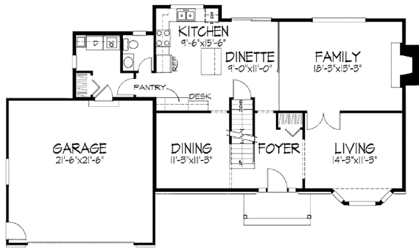 Home Plan - Tudor Floor Plan - Main Floor Plan #51-721