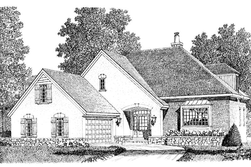 House Blueprint - Country Exterior - Front Elevation Plan #1016-38