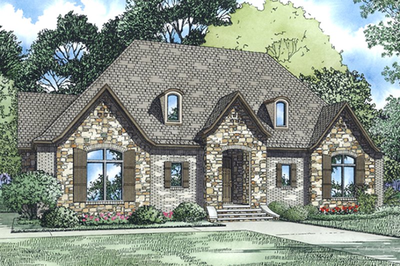 Dream House Plan - European Exterior - Front Elevation Plan #17-3388