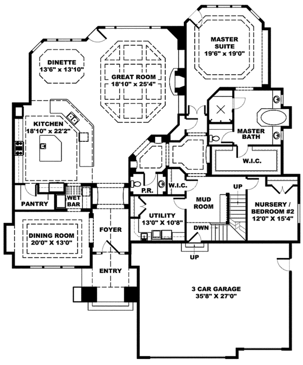 House Plan Design - Craftsman Floor Plan - Main Floor Plan #1017-153