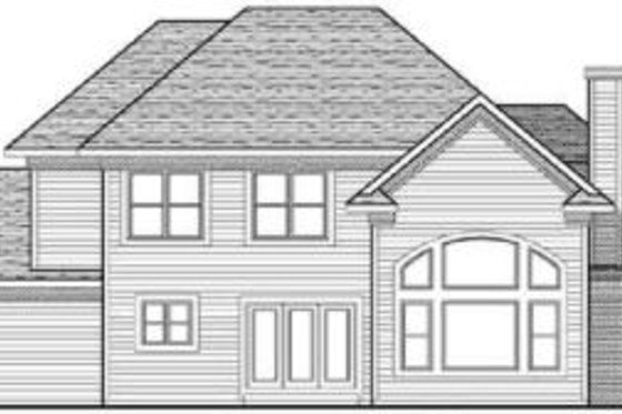 Exterior - Rear Elevation for Traditional House Plan #70-626 - 4 bed, 3.5 bath