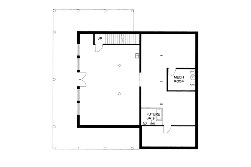 Home Plan - Floor Plan - Lower Floor for Log House Plan #117-826 - 1 bed, 2.5 bath