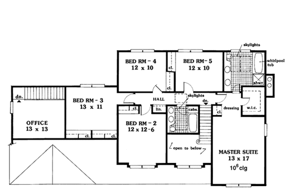 Architectural House Design - Country Floor Plan - Upper Floor Plan #3-300